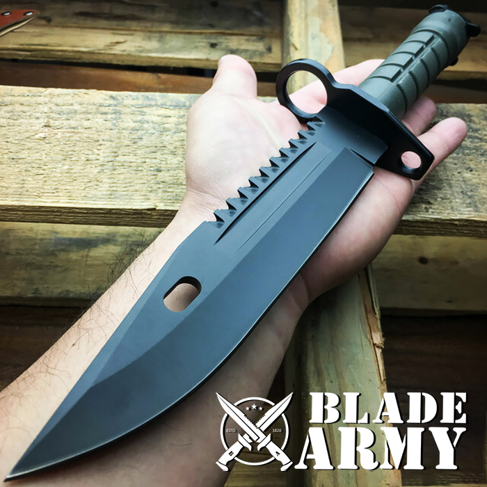 Hunting Knife Military Tactical Survival  Fixed Blade Rambo Army