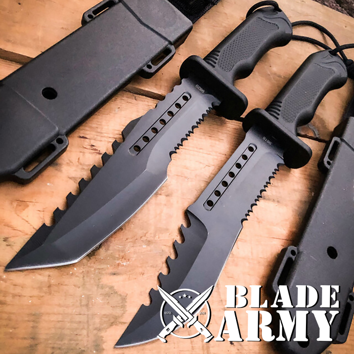 Fixed Blade Bowie Military Tactical Hunter Camping Knife