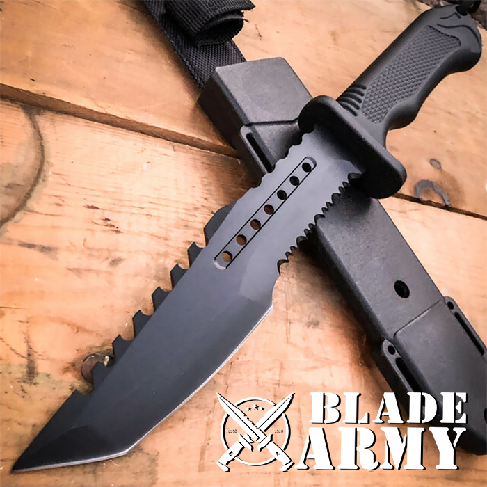 Fixed Blade Bowie Military Tactical Hunter Camping Knife