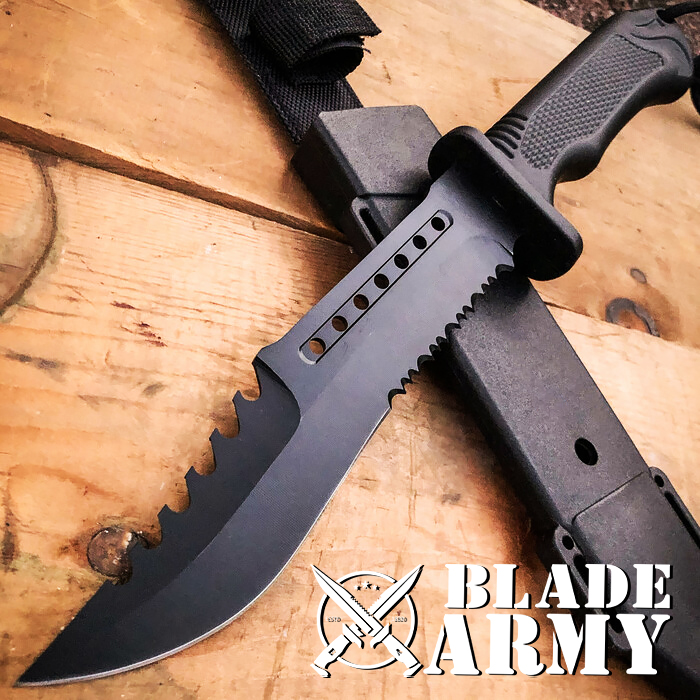 Fixed Blade Bowie Military Tactical Hunter Camping Knife